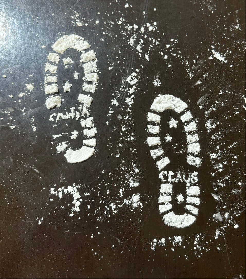 Santa Boot Print Wood Stencil