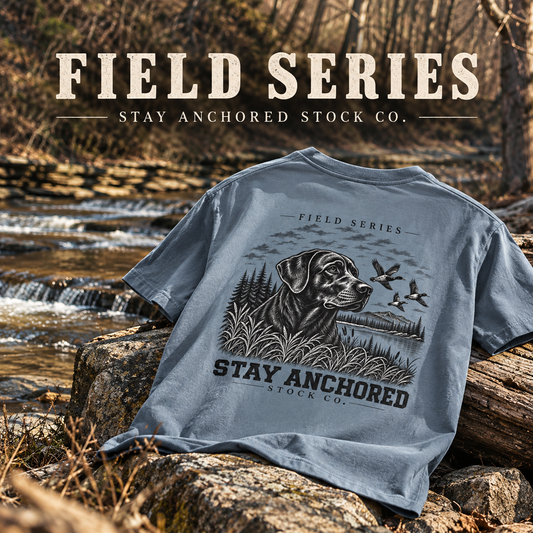 Stay Anchored Field Series Working Dog Tee | Lake Erie Outdoor Graphic Shirt