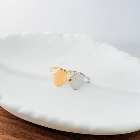 Centered Oval Ring, Monarch Pine metal blank #158