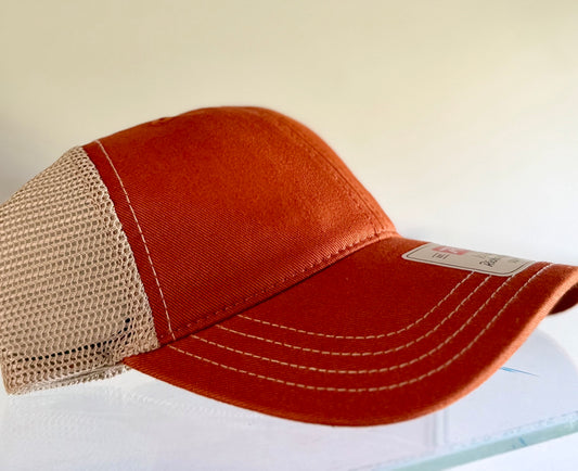 Richardson 111 T Orange front with Khaki mesh